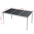 Tuinset met glazen tafel en textileen stoelen met gepoedercoat stalen frame - 150 x 90 x 74 cm - Tuinsets