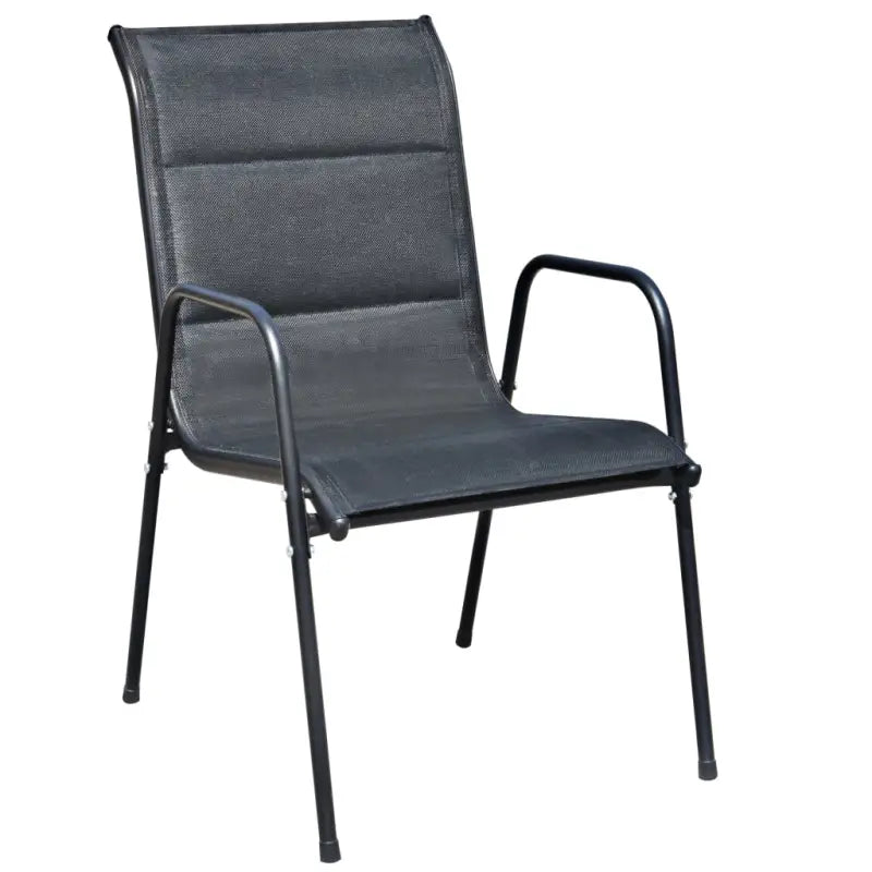 Tuinset met glazen tafel en textileen stoelen met gepoedercoat stalen frame - Tuinsets