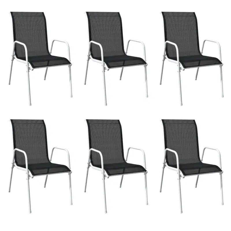 Tuinset met glazen tafel en textileen stoelen met gepoedercoat stalen frame - 150 x 90 x 74 cm - Tuinsets