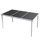 Tuinset met glazen tafel en textileen stoelen met gepoedercoat stalen frame - 150 x 90 x 74 cm - Tuinsets