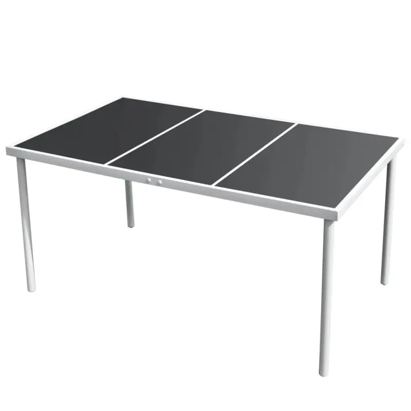 Tuinset met glazen tafel en textileen stoelen met gepoedercoat stalen frame - 150 x 90 x 74 cm - Tuinsets