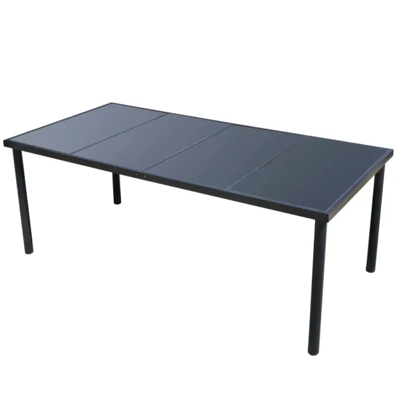 Tuinset met glazen tafel en textileen stoelen met gepoedercoat stalen frame - Tuinsets