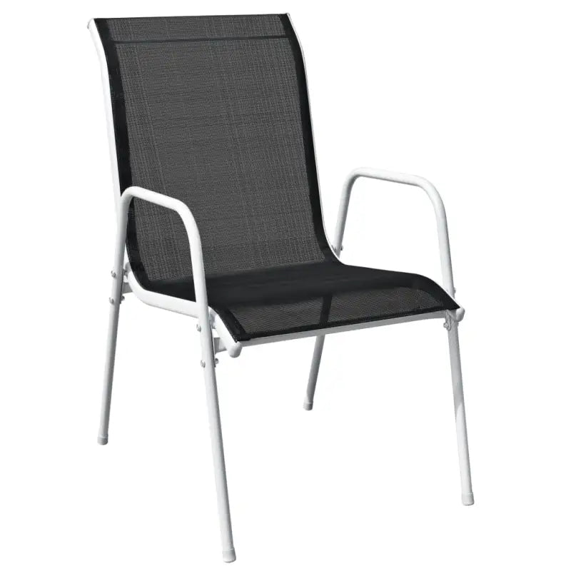 Tuinset met glazen tafel en textileen stoelen met gepoedercoat stalen frame - 150 x 90 x 74 cm - Tuinsets