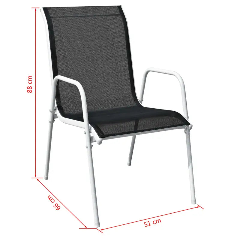 Tuinset met glazen tafel en textileen stoelen met gepoedercoat stalen frame - 150 x 90 x 74 cm - Tuinsets