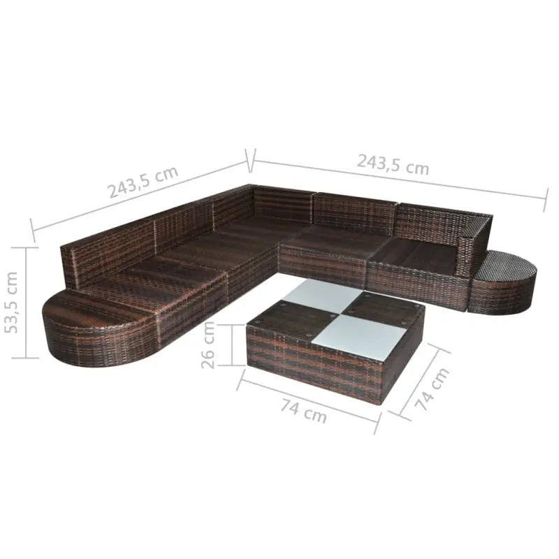 Tuinset met glazen tafelblad en halfronde kruk voor comfortabel buitenplezier - Tuinsets