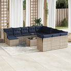 Tuinset met grijs materiaal en gepoedercoat staal afmetingen - Beige en grijs / Met tafel - Tuinsets