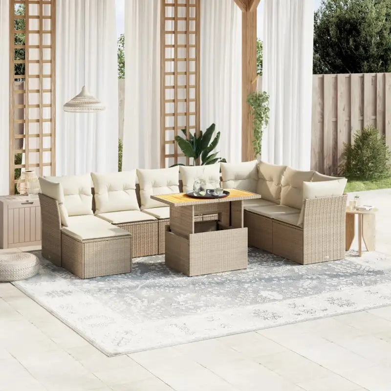 Tuinset met grijs materiaal en gepoedercoat staal Afmetingen - beige en crèmekleurig / zonder opbergruimte - Tuinsets
