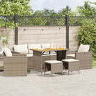 Tuinset met Grijs Materiaal en Gepoedercoat Staal Afmetingen - beige en crèmekleurig / Hout - Tuinsets