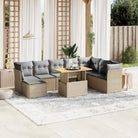 Tuinset met grijs materiaal en gepoedercoat staal Afmetingen - Beige en grijs / zonder opbergruimte - Tuinsets