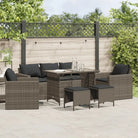 Tuinset met Grijs Materiaal en Gepoedercoat Staal Afmetingen - Grijs / Glas - Tuinsets