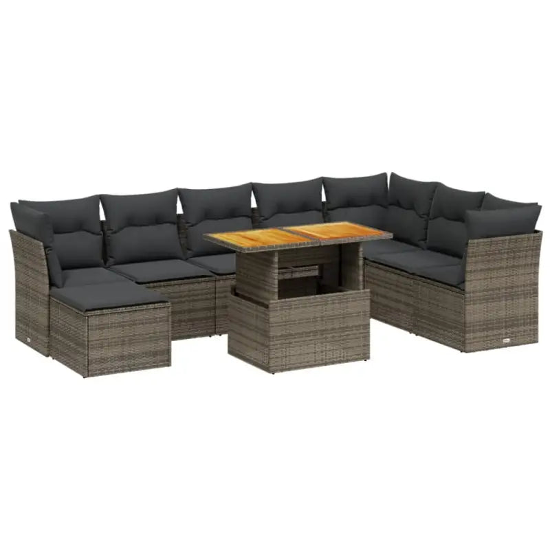 Tuinset met grijs materiaal en gepoedercoat staal Afmetingen - Tuinsets