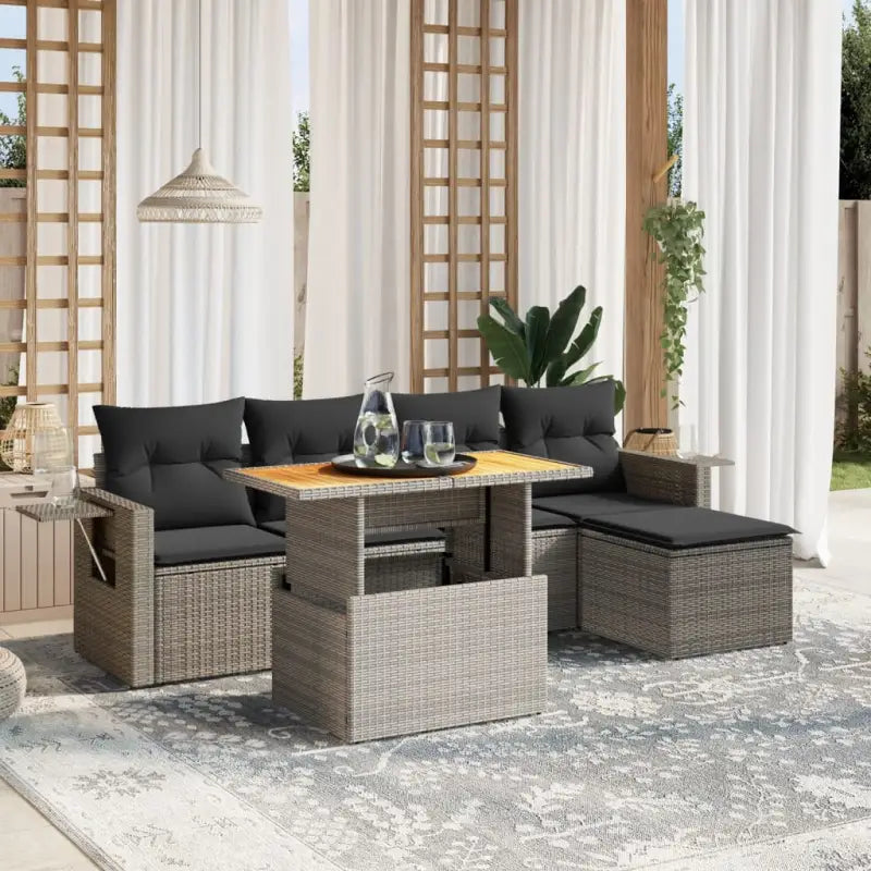 Tuinset met grijs materiaal en gepoedercoat staal afmetingen - Tuinsets