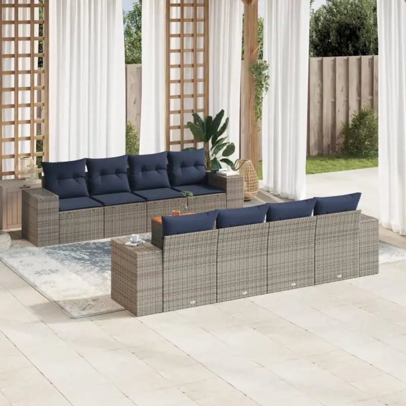 Tuinset met grijs materiaal en gepoedercoat staal afmetingen - Grijs - Tuinsets