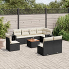 Tuinset met grijs materiaal en gepoedercoat staal afmetingen - Zwart en crème - Tuinsets