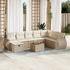 Tuinset met grijs materiaal en gepoedercoat staal voor buiten ontspanning - beige en crèmekleurig / met opbergruimte
