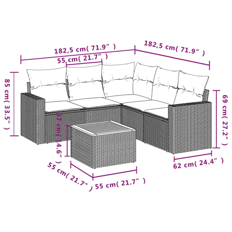 Tuinset met grijs materiaal en gepoedercoat staal voor buiten ontspanning - Tuinsets