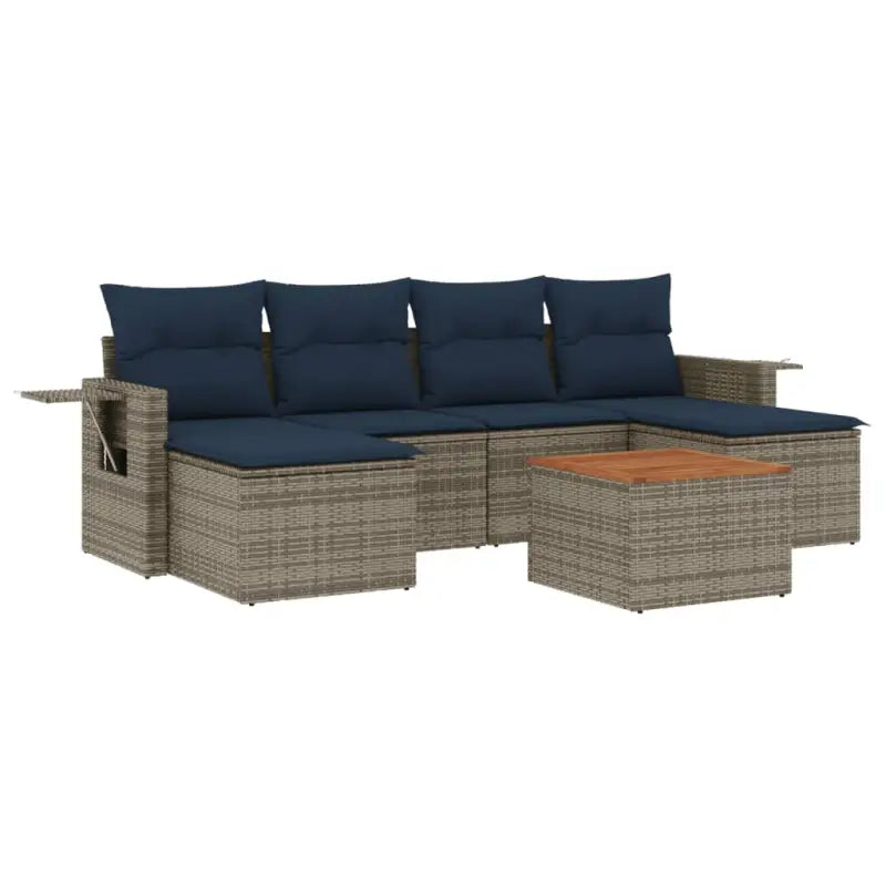 Tuinset met grijs materiaal en gepoedercoat staal voor buiten ontspanning - Grijs - Tuinsets