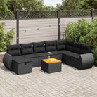 Tuinset met grijs materiaal en gepoedercoat staal voor buiten ontspanning - Zwart / met opbergruimte - Tuinsets