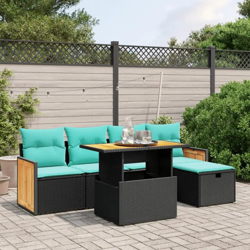 Tuinset met grijs materiaal en gepoedercoat staal voor buiten ontspanning - Zwart / zonder opbergruimte - Tuinsets