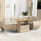 Tuinset met grijs materiaal en gepoedercoat staal voor buitengebruik - beige en crèmekleurig / 3x hoek + Tafel + 2x