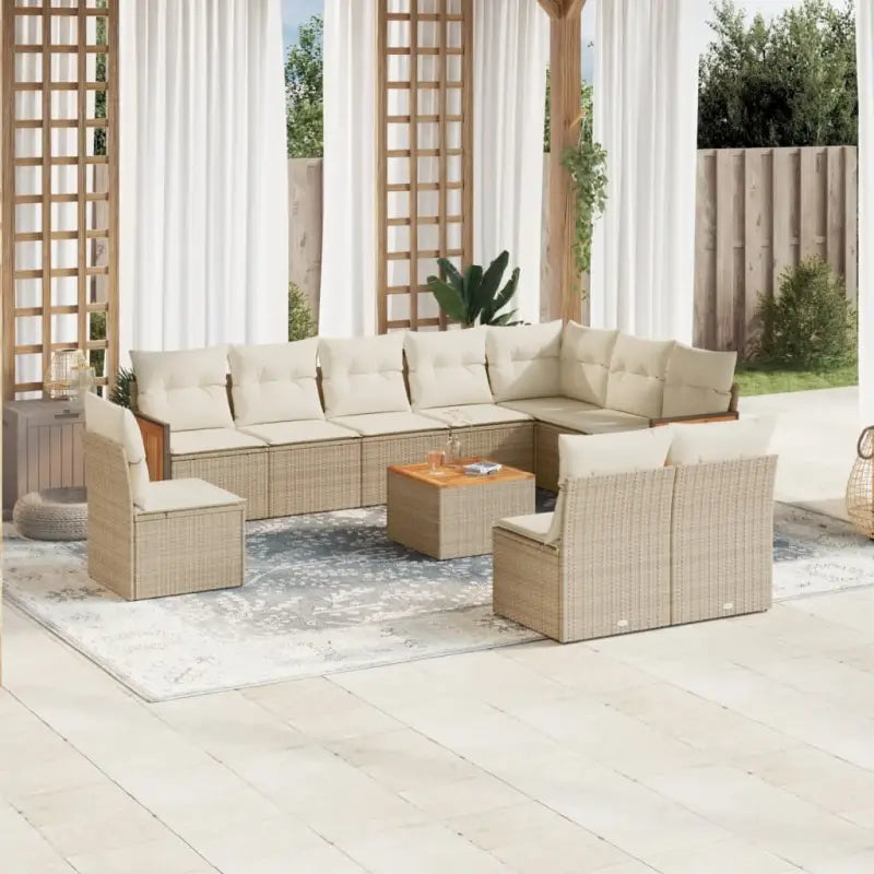 Tuinset met grijs materiaal en gepoedercoat staal voor buitengebruik - beige en crèmekleurig / Met tafel - Tuinsets