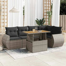 Tuinset met grijs materiaal en gepoedercoat staal voor buitengebruik - grijs en donkergrijs / 3x hoek + Tafel + 2x