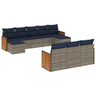 Tuinset met grijs materiaal en gepoedercoat staal voor buitenplezier - Grijs en blauw / Zonder tafel - Tuinsets