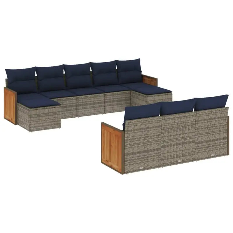 Tuinset met grijs materiaal en gepoedercoat staal voor buitenplezier - Grijs en blauw / Zonder tafel - Tuinsets