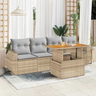 Tuinset met grijs materiaal en gepoedercoat staal voor buitenplezier - Beige en grijs / met opbergruimte - Tuinsets
