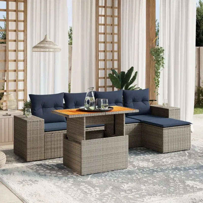 Tuinset met grijs materiaal en gepoedercoat staal voor buitenplezier - Grijs / zonder opbergruimte - Tuinsets