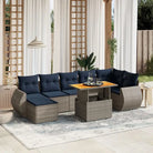 Tuinset met grijs materiaal en gepoedercoat staal voor comfortabel buitengebruik - Grijs / Tafel + hoek + 3x midden