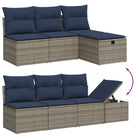 Tuinset met grijs materiaal en gepoedercoat staal voor comfortabel buitengebruik - Tuinsets