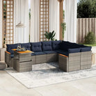 Tuinset met grijs materiaal en gepoedercoat staal voor comfortabele ziten - Grijs - Tuinsets