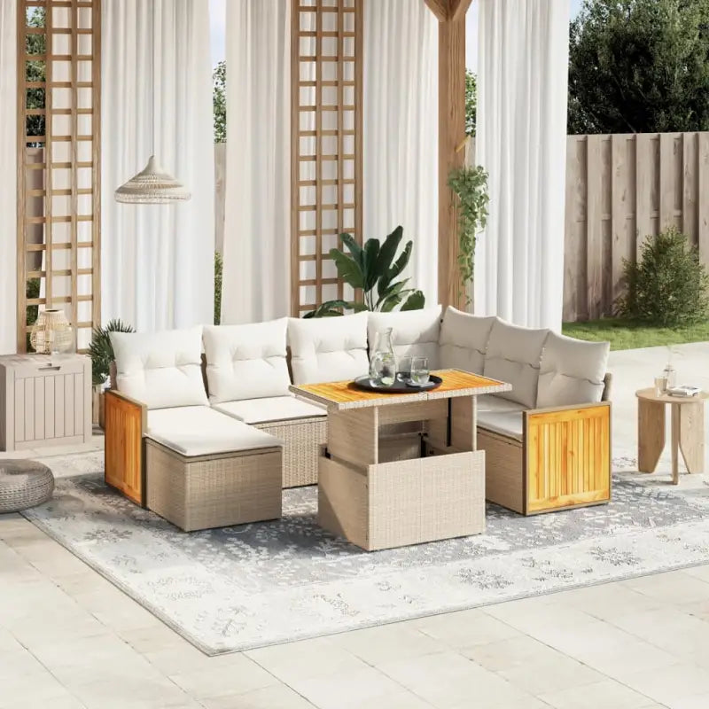 Tuinset met grijs materiaal en gepoedercoat staal voor gezellige buitenruimte - beige en crèmekleurig - Tuinsets