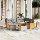 Tuinset met grijs materiaal en gepoedercoat staal voor gezellige buitenruimte - Beige en grijs - Tuinsets