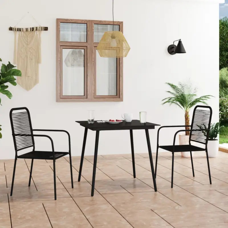 Tuinset met katoenen touw voor elegante eethoeken in tuin en patio - Tuinsets