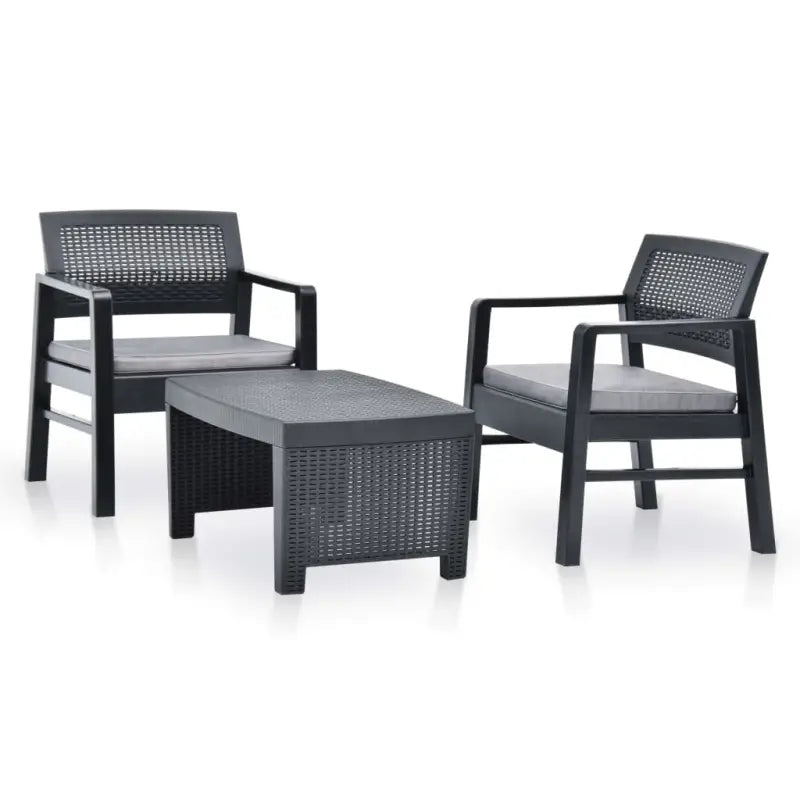 Tuinset met kunststof materiaal voor buiten met levering bevat - Antraciet - Tuinsets