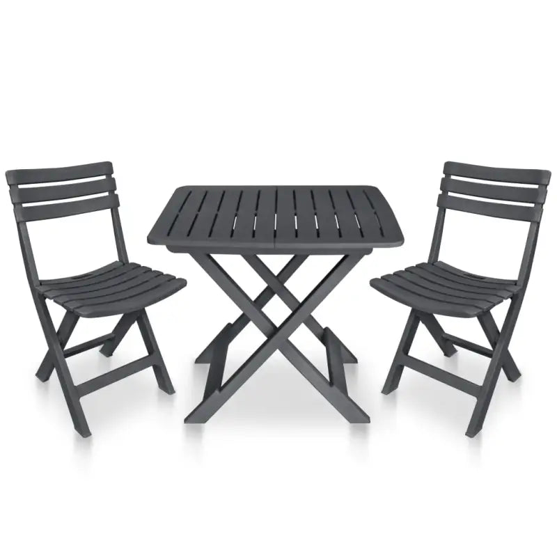 Tuinset met levering bevat duurzame kunststof bistroset voor balkon of terras - Antraciet - Tuinsets