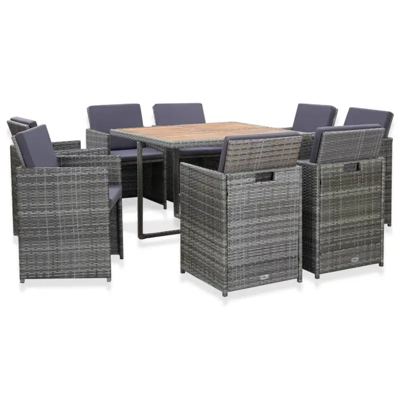 Tuinset met levering bevat stijlvolle rattan eethoek voor buitengebruik - Antraciet en bruin / Ja - Tuinsets