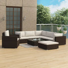 Tuinset met levering bevat stijlvolle rattan loungeset voor het hele jaar - Bruin - Tuinsets