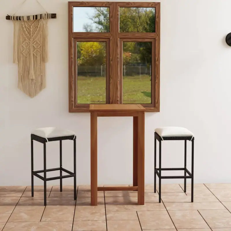 Tuinset met massief acaciahout en elegant ontwerp - Zwart - Tuinsets