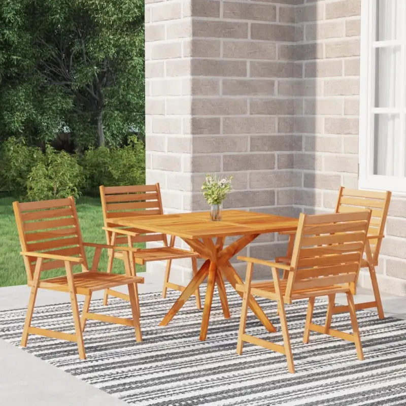 Tuinset met massief acaciahout en gelat ontwerp voor buitenplezier - Tuinsets