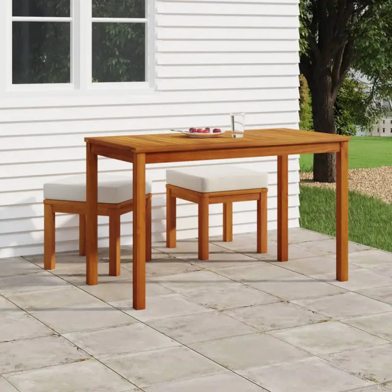 Tuinset met massief acaciahout en olieafwerking voor terras of tuin - Crème - Tuinsets