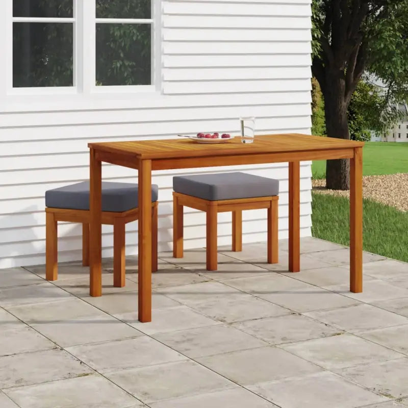 Tuinset met massief acaciahout en olieafwerking voor terras of tuin - Grijs - Tuinsets
