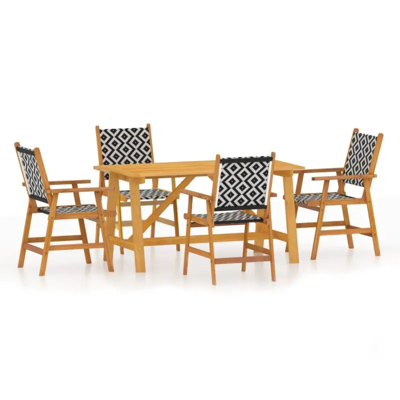 Tuinset met massief acaciahout en poly rattan voor buitenplezier - Tuinsets