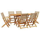 Tuinset met massief acaciahout en poly rattan voor buitenplezier - Tuinsets