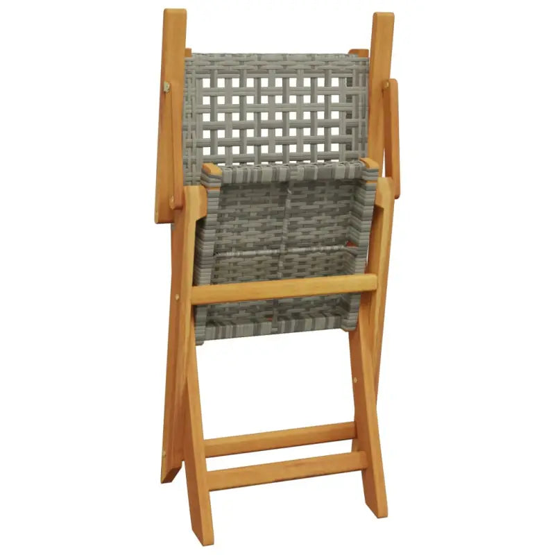 Tuinset met massief acaciahout en poly rattan voor gezellige buitenruimte - Tuinsets