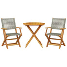 Tuinset met massief acaciahout en poly rattan voor gezellige buitenruimte - Tuinsets