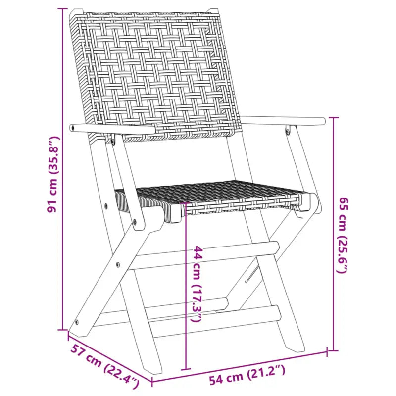 Tuinset met massief acaciahout en poly rattan voor gezellige buitenruimte - Tuinsets