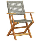 Tuinset met massief acaciahout en poly rattan voor gezellige buitenruimte - Tuinsets
